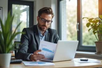 Espace de travail moderne avec un professionnel immobilier