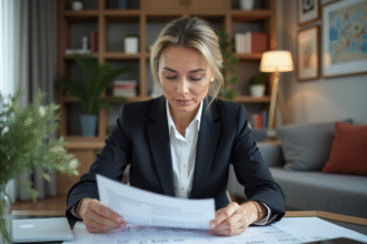 Femme d'affaires confiante dans un bureau moderne