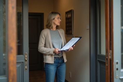 Femme d age moyen dans un appartement en ville