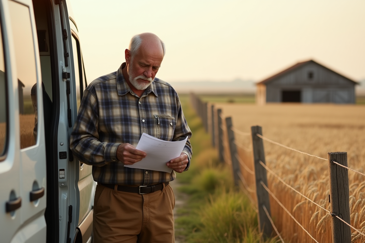 Homme âgé vérifiant des papiers près d
