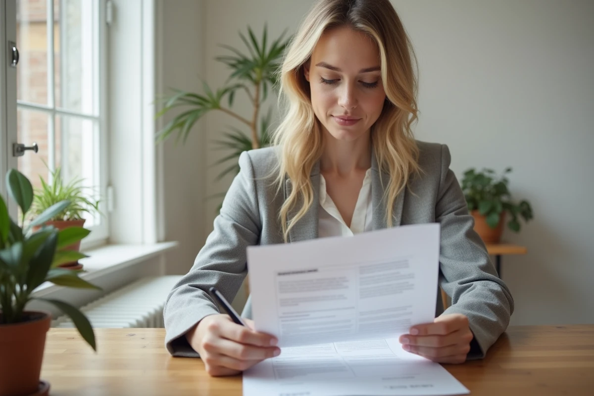 Locataire belge en train de lire un contrat de bail avec garantie locative à signer