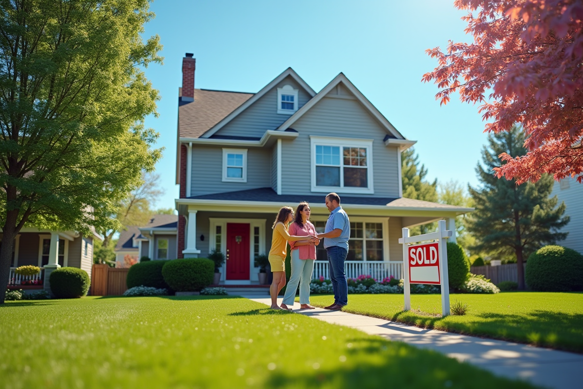 Famille recevant les clés d
