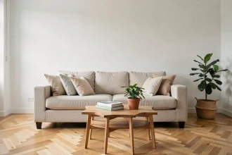 Salon bien mis en scène dans une maison à vendre près de Metz, prêt pour une visite immobilière